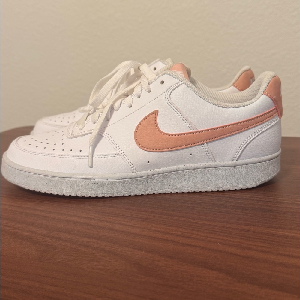 Nike Court Vision White and Pink Sneakers